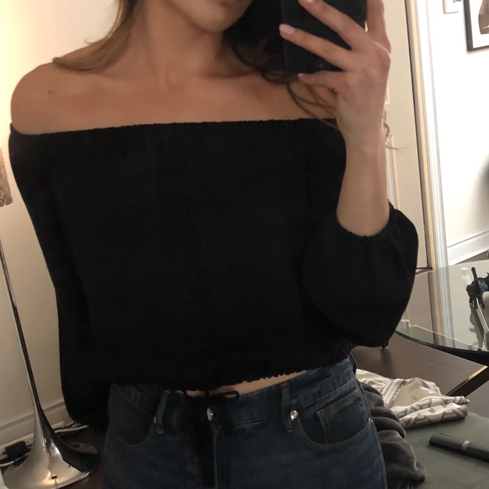 Aritzia Black Off The Shoulder Top